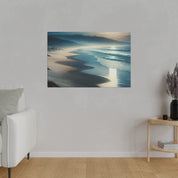 Blue Tranquil Tonalism Beach Painting Canvas