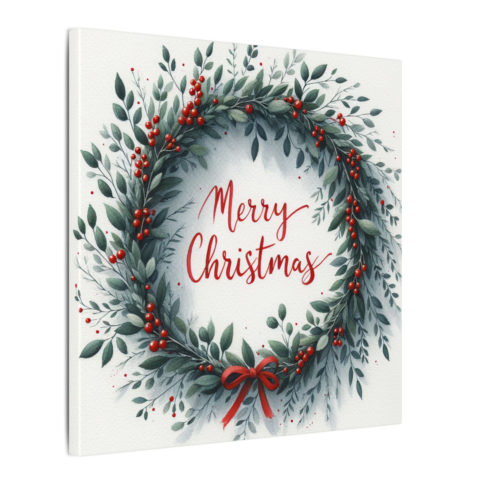 Merry Christmas Wreath Canvas