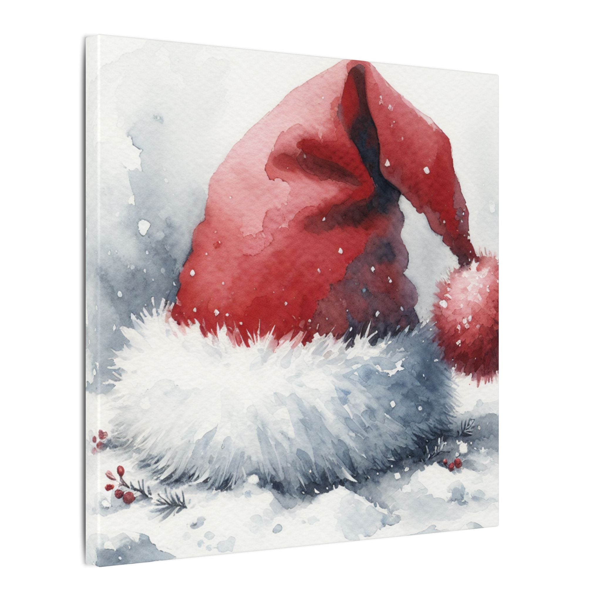 Santa Hat in Snowfall Canvas