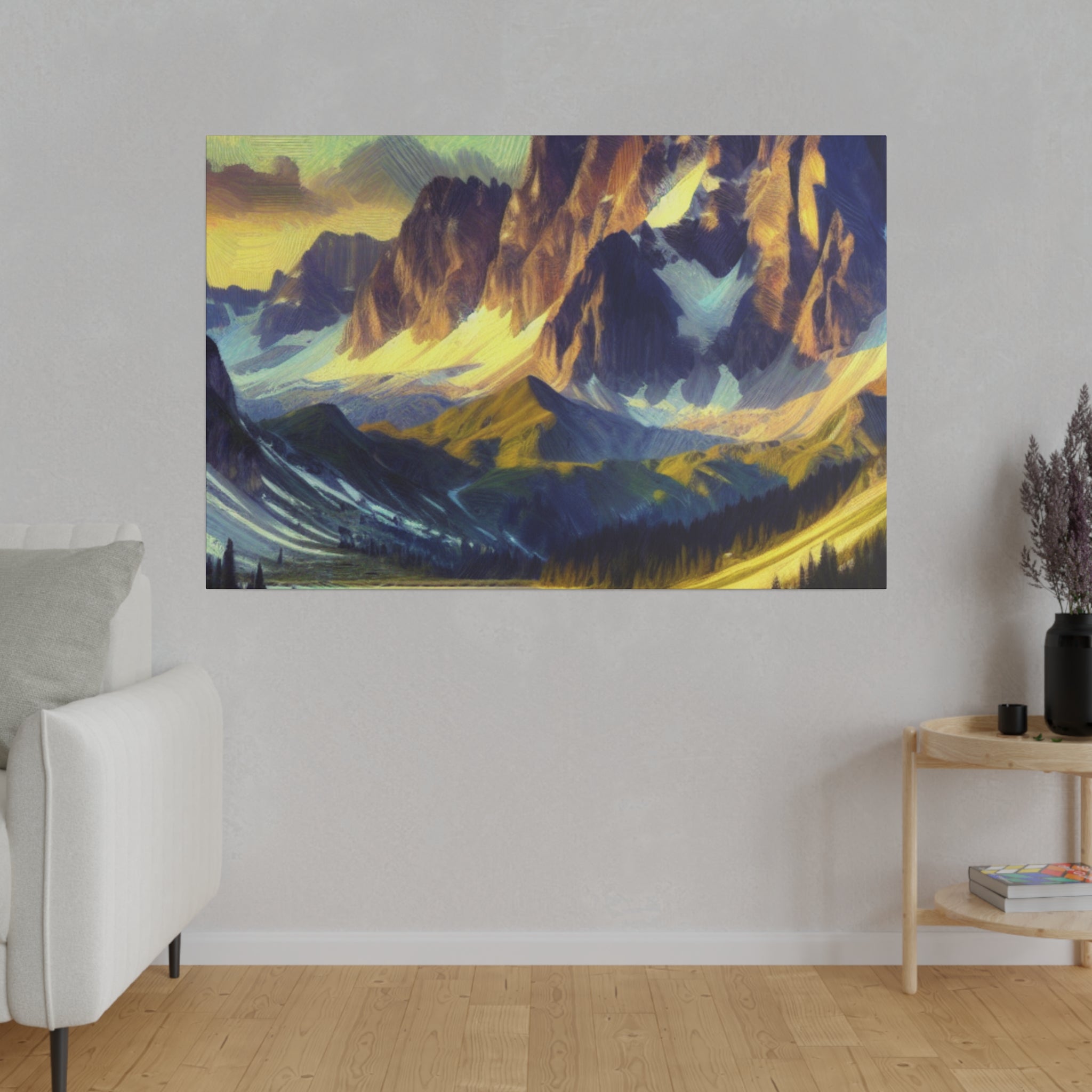 Mountain Whispers at Dusk Mountain Landscape Painting Canvas