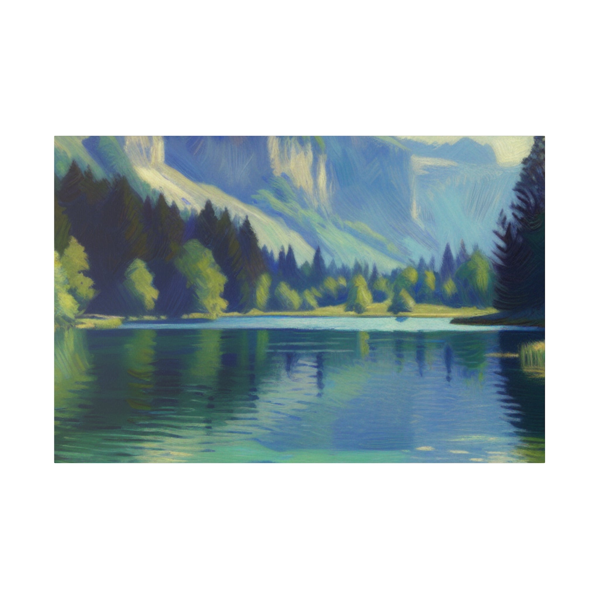 Tranquil Lake Serenity Lake Painting Canvas