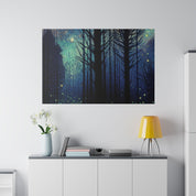 Firefly Glow Night Forest Painting Canvas