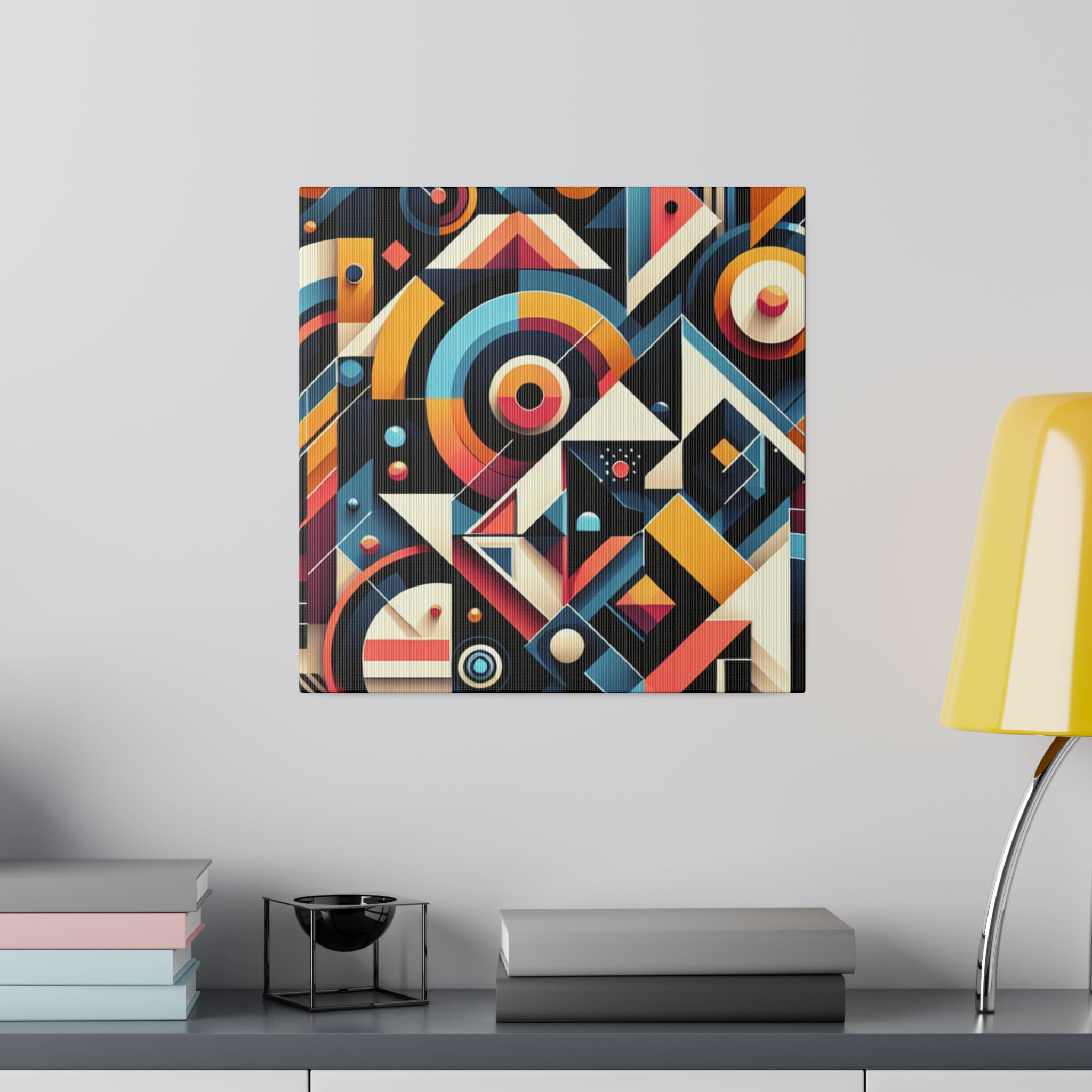 Kaleidoscopic Symphony of Shapes Geometric Painting Canvas