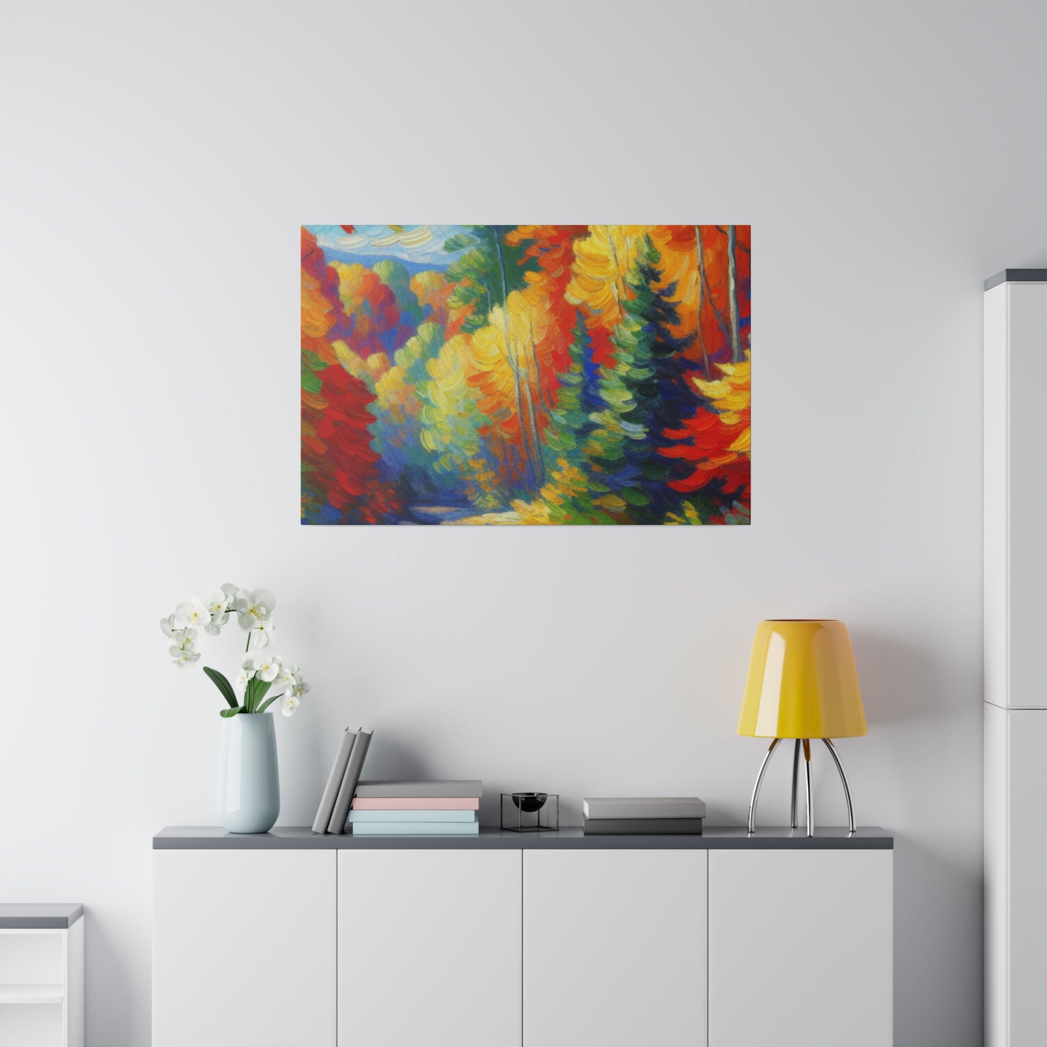 Autumn Cascade Symphony Fall Painting Canvas