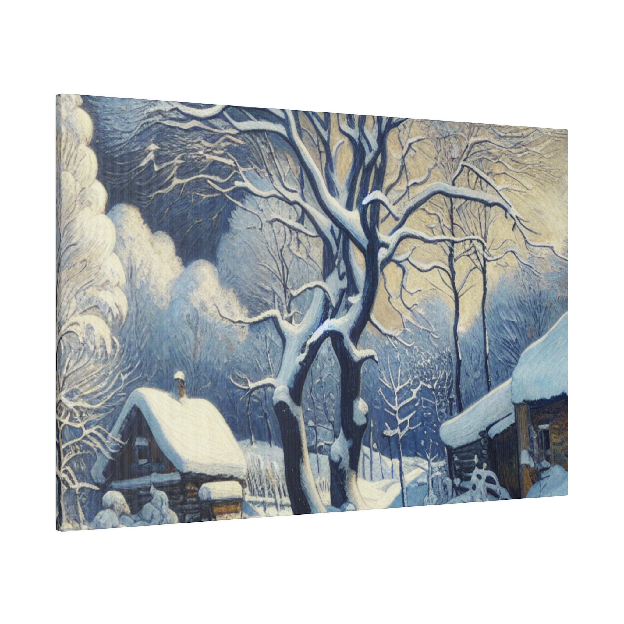 Pastoral Winter Whisper Snowscape Winter Painting Canvas