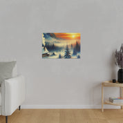 Winter's Sunset Veil Snowscape Winter Painting Canvas