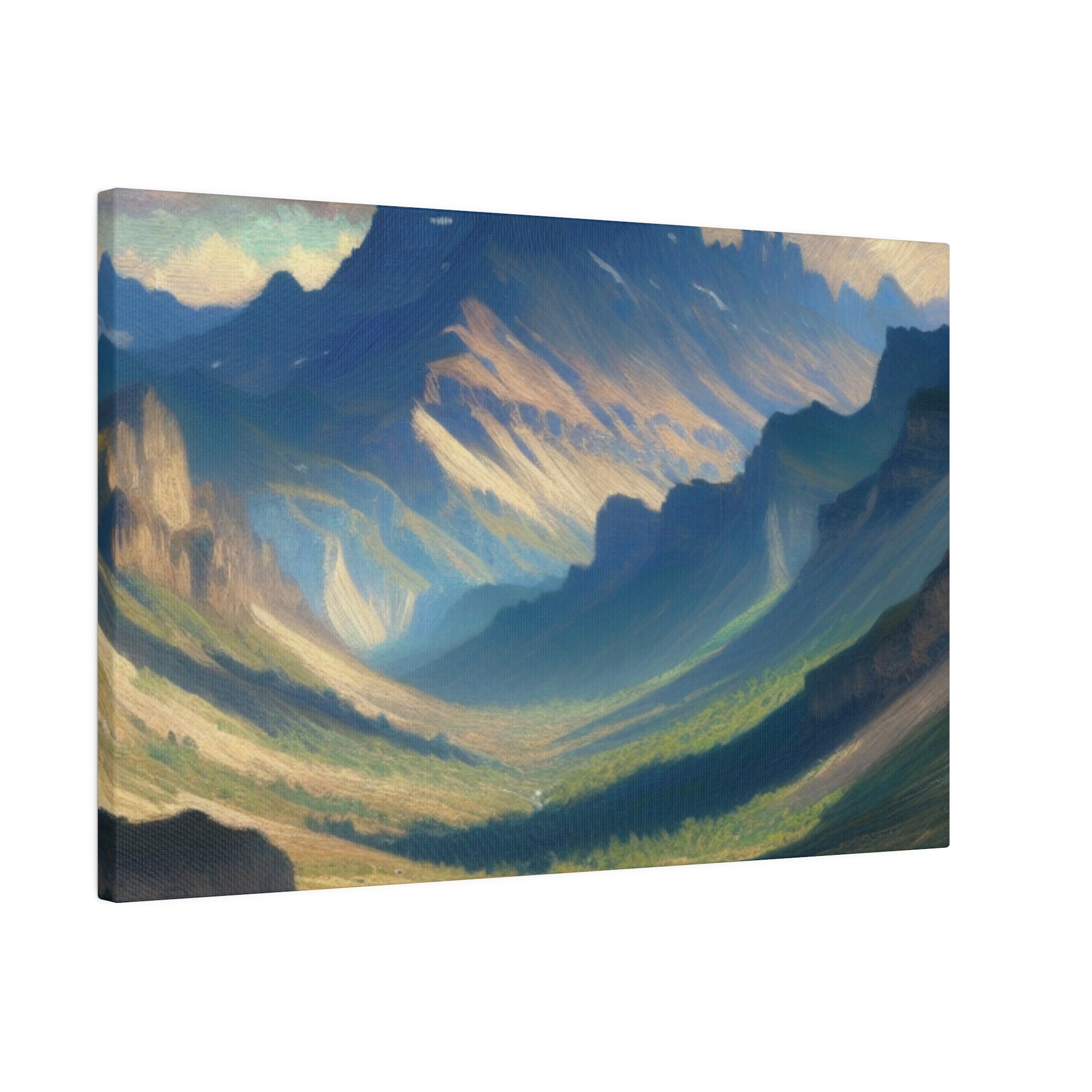 Whispering Valley Reverie Mountain Landscape Painting Canvas