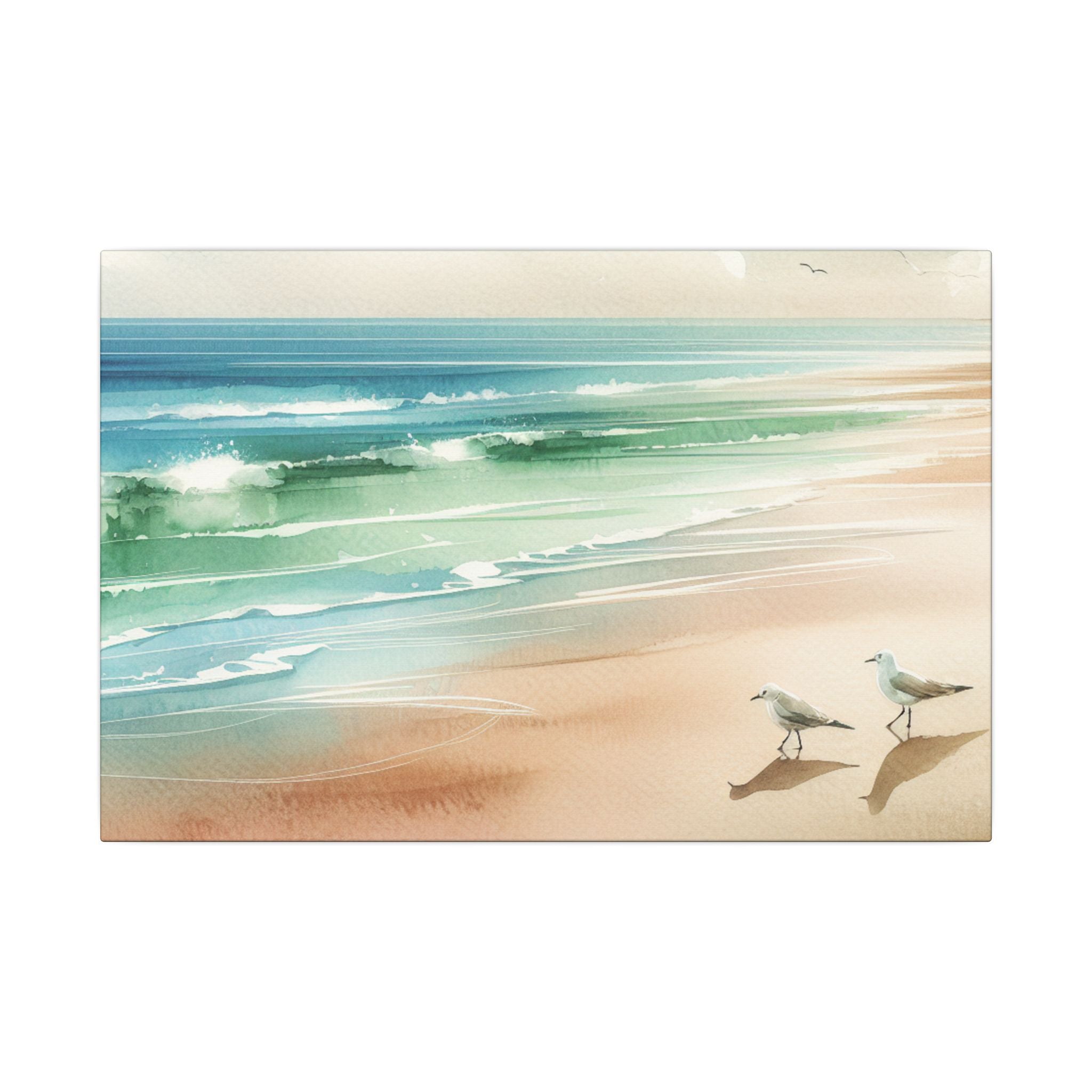 Seagulls by the Shoreline Canvas