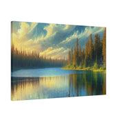 Lake In Solitude Lake Painting Canvas