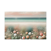 Beach Roses & Dune Grass Watercolor Canvas