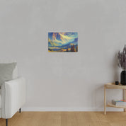 Impressionist Echoes of Majestic Peaks Mountain Landscape Painting Canvas