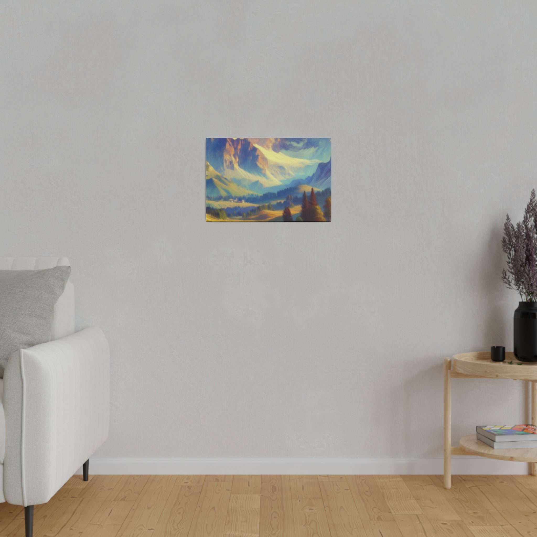 Impressionist Echoes of Majestic Peaks Mountain Landscape Painting Canvas