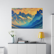 Misty Peaks of Dawn Mountain Landscape Painting Canvas