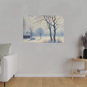 Snowscape Painting | Snowy Field Landscape | Winter Scene Wall Art Canvas