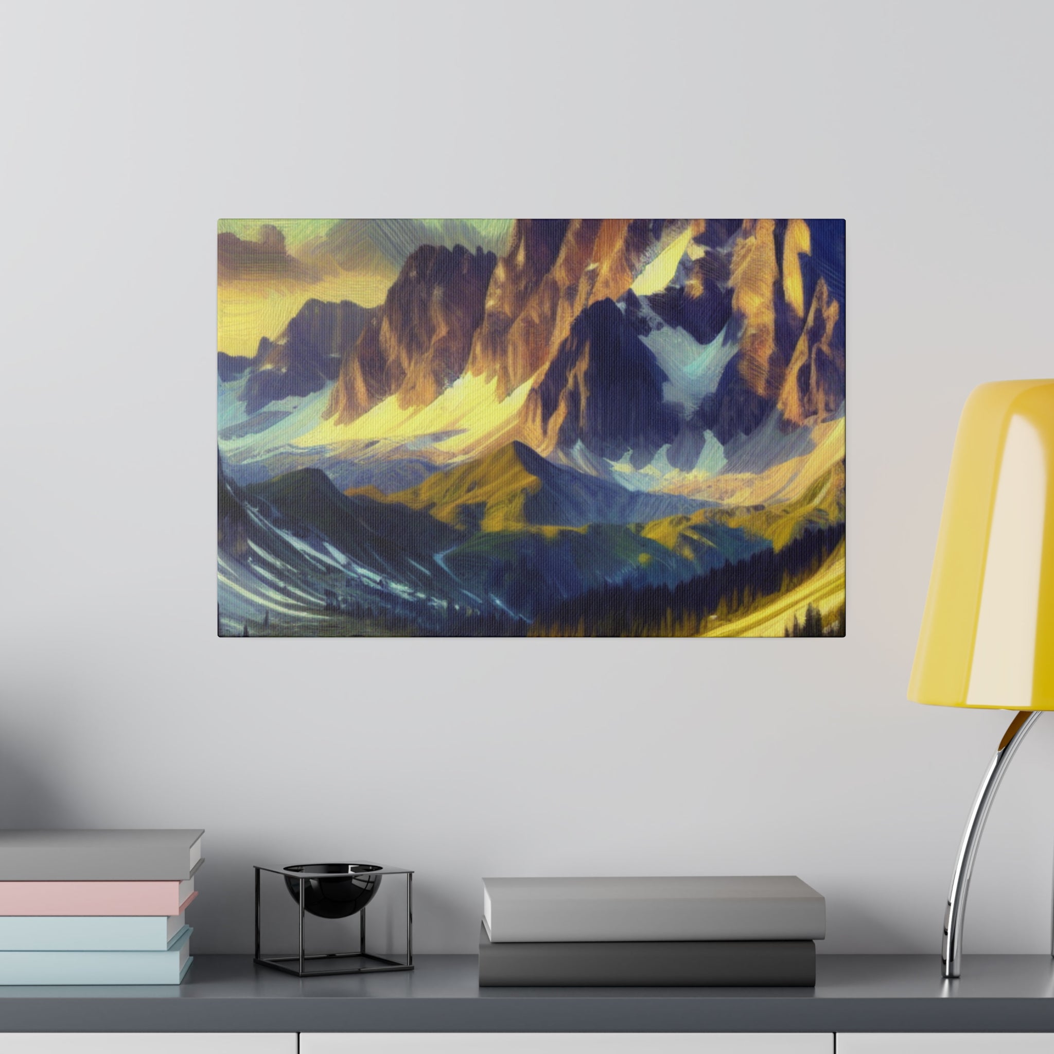 Mountain Whispers at Dusk Mountain Landscape Painting Canvas