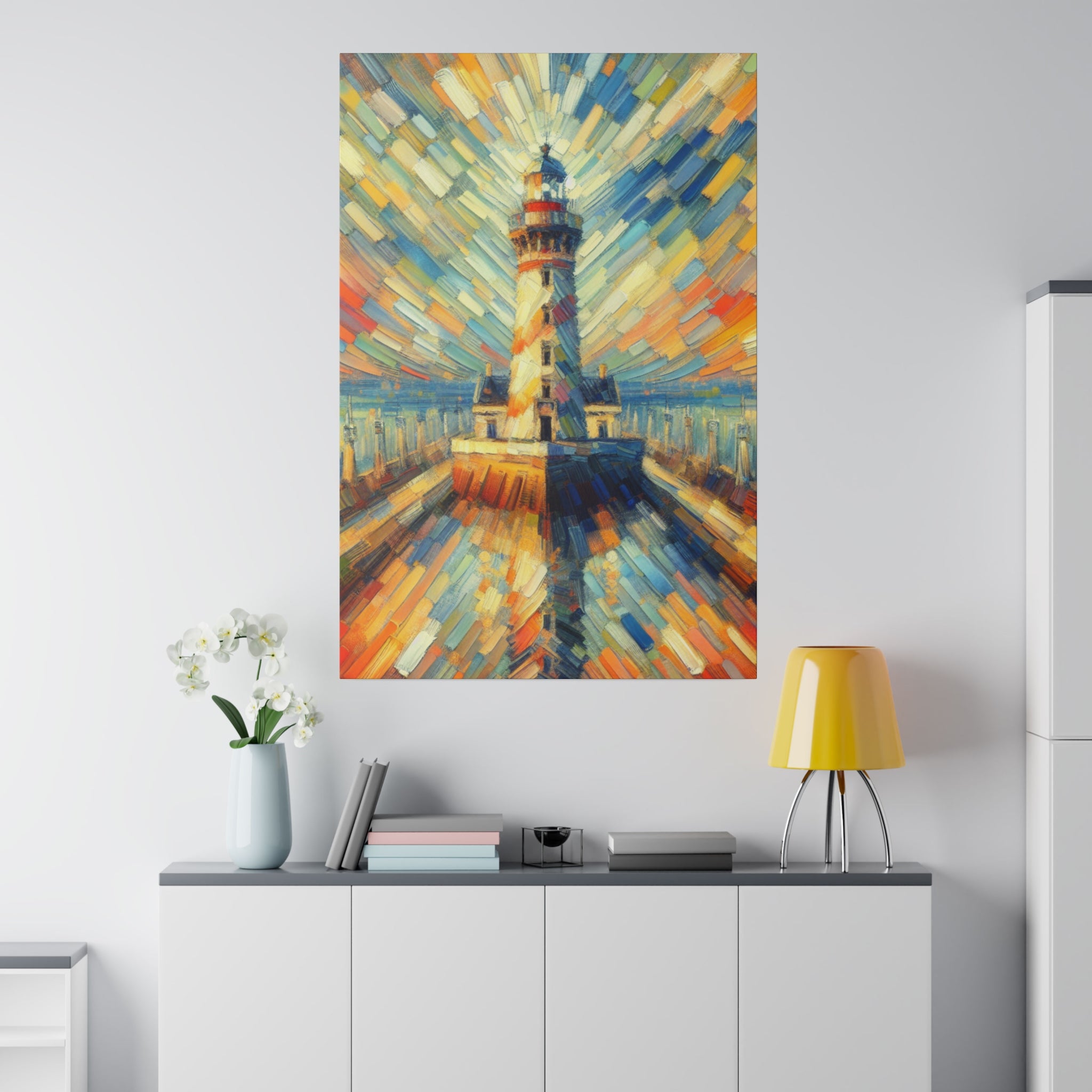 Lighthouse Whispers Coastal Wall Art Lighthouse Painting Canvas