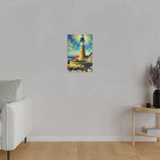 Harbor Beacon Dream Coastal Wall Art Lighthouse Painting Canvas