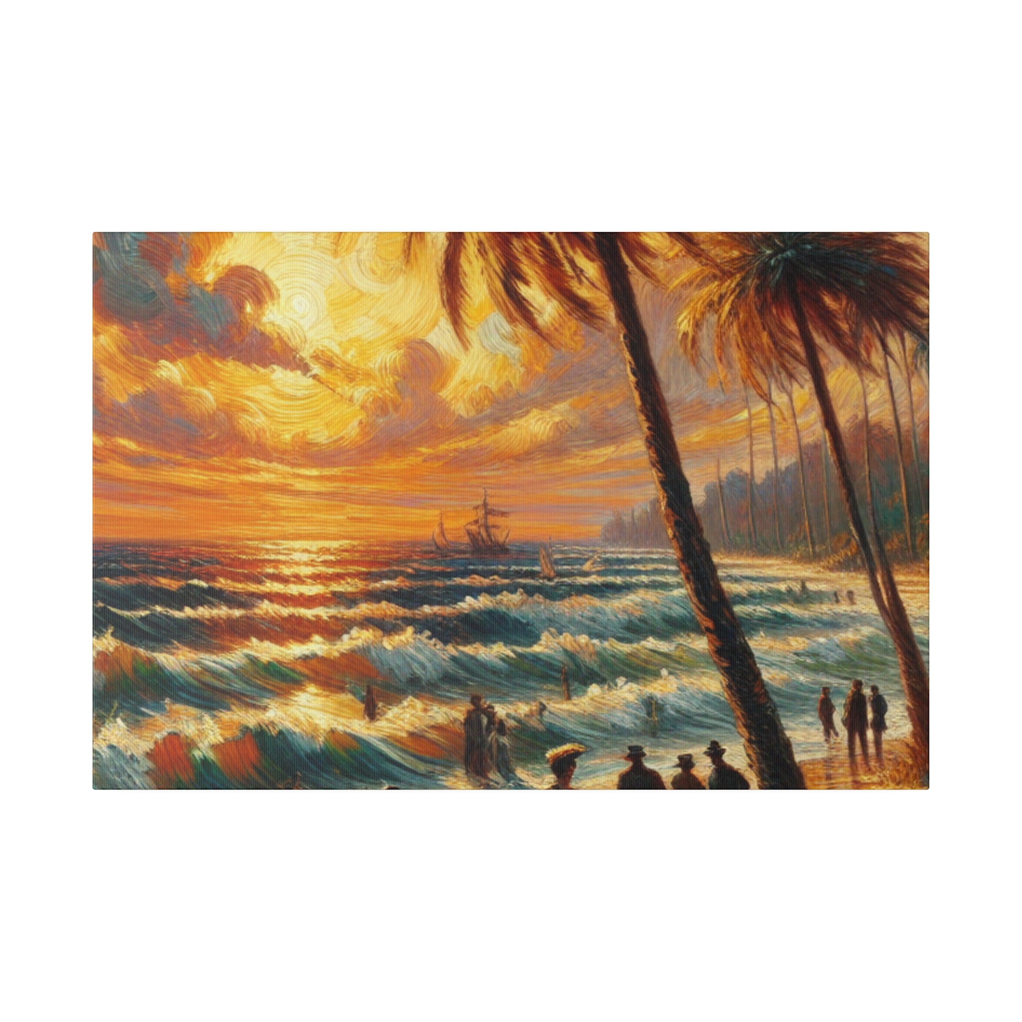 Whispers of the Shoreline Past Expressionist Beach Painting Canvas