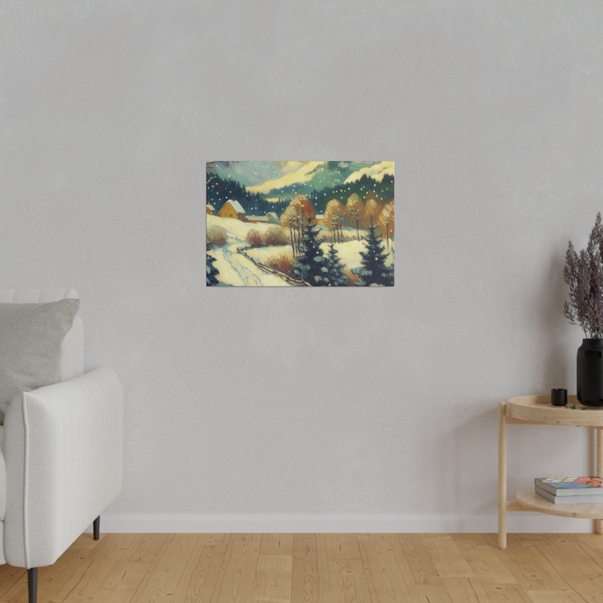 An Impressionist Viewpoint Rural Winter Painting Canvas