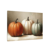 Three Pumpkins Rustic Still Life Canvas