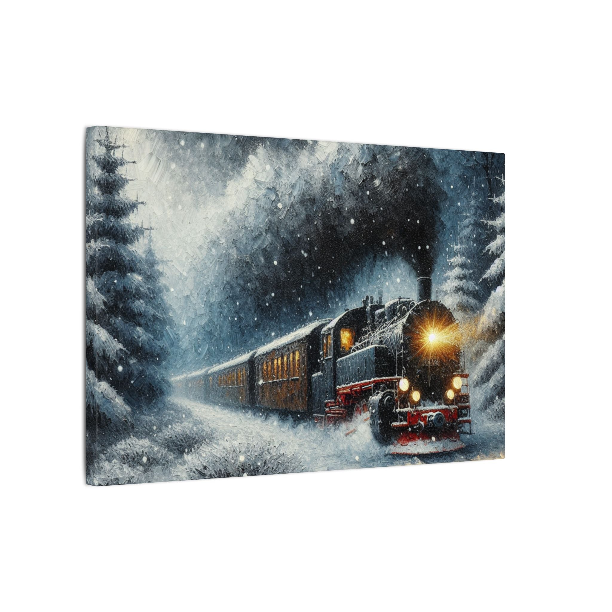 Midnight Christmas Train Canvas