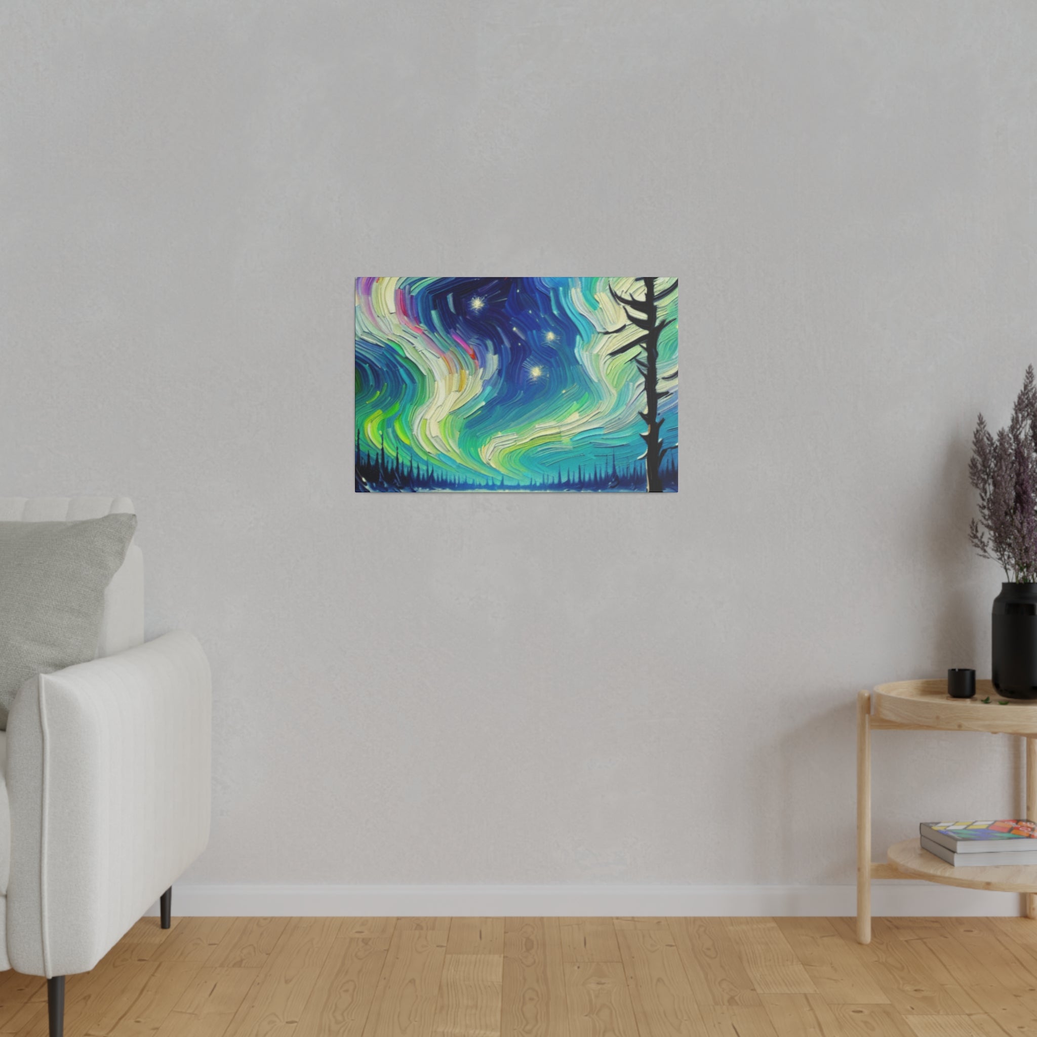 Aurora Frost Brilliance Northern Lights Painting Canvas