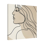 Mystic Beige Line Art Boho Style Wall Decor Canvas