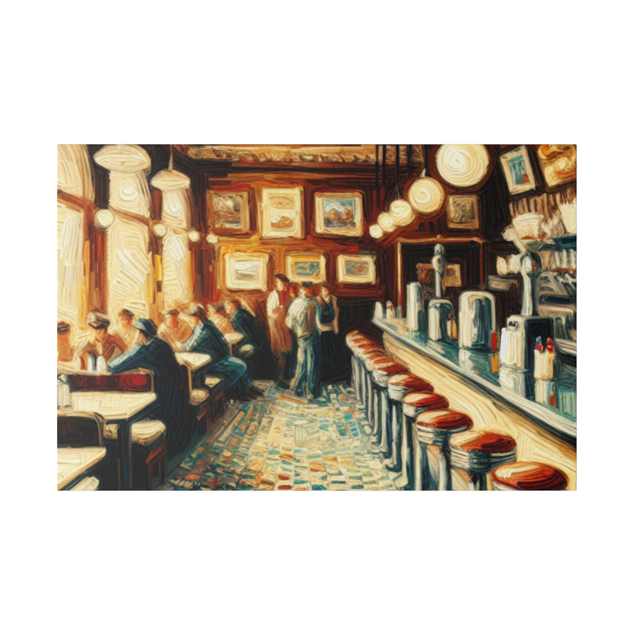 Rustic Americana Wall Art Diner Painting Canvas