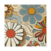 Psychedelic Petals Floral Wall Art 70s Artwork Canvas