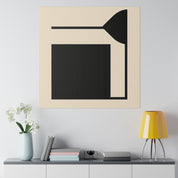 Black and Beige Minimalist Geometric Art Canvas