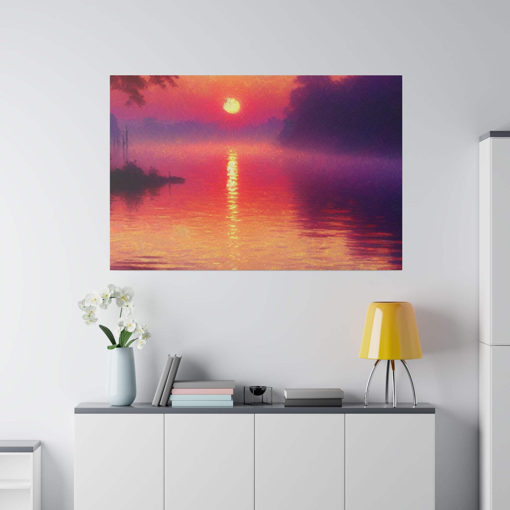 Dawn's Radiant Embrace Sunrise Painting Canvas