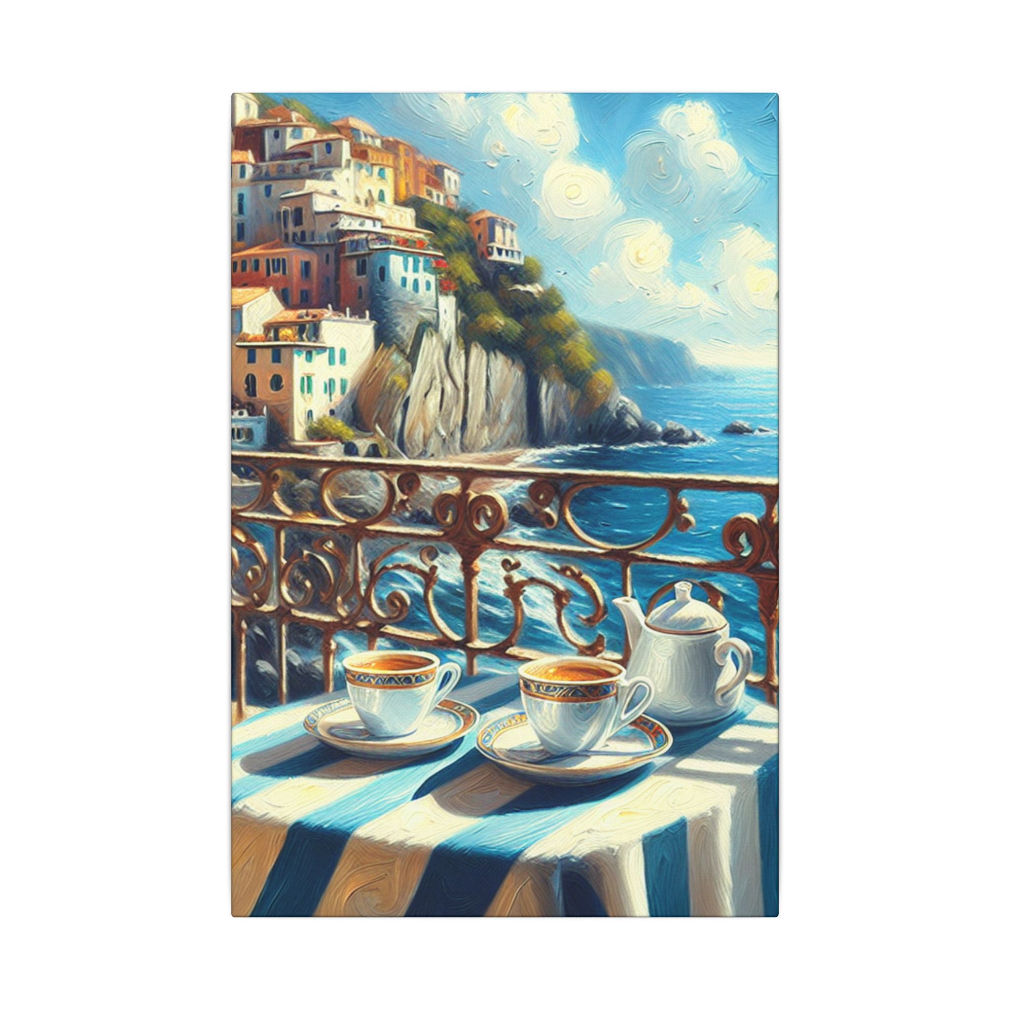 Italian Coastal Café Canvas