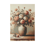 Blossom Pastels Roses Flowers In Vase Painting Canvas