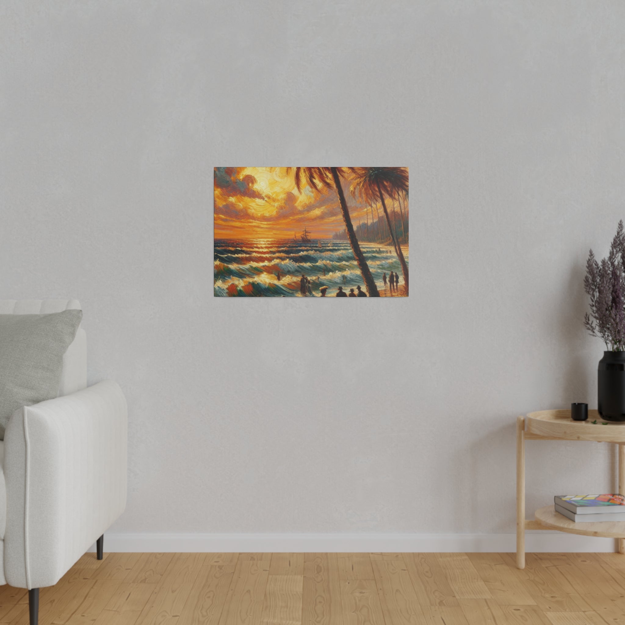 Whispers of the Shoreline Past Expressionist Beach Painting Canvas