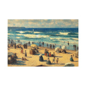 Old School Family Day Beach Painting Canvas