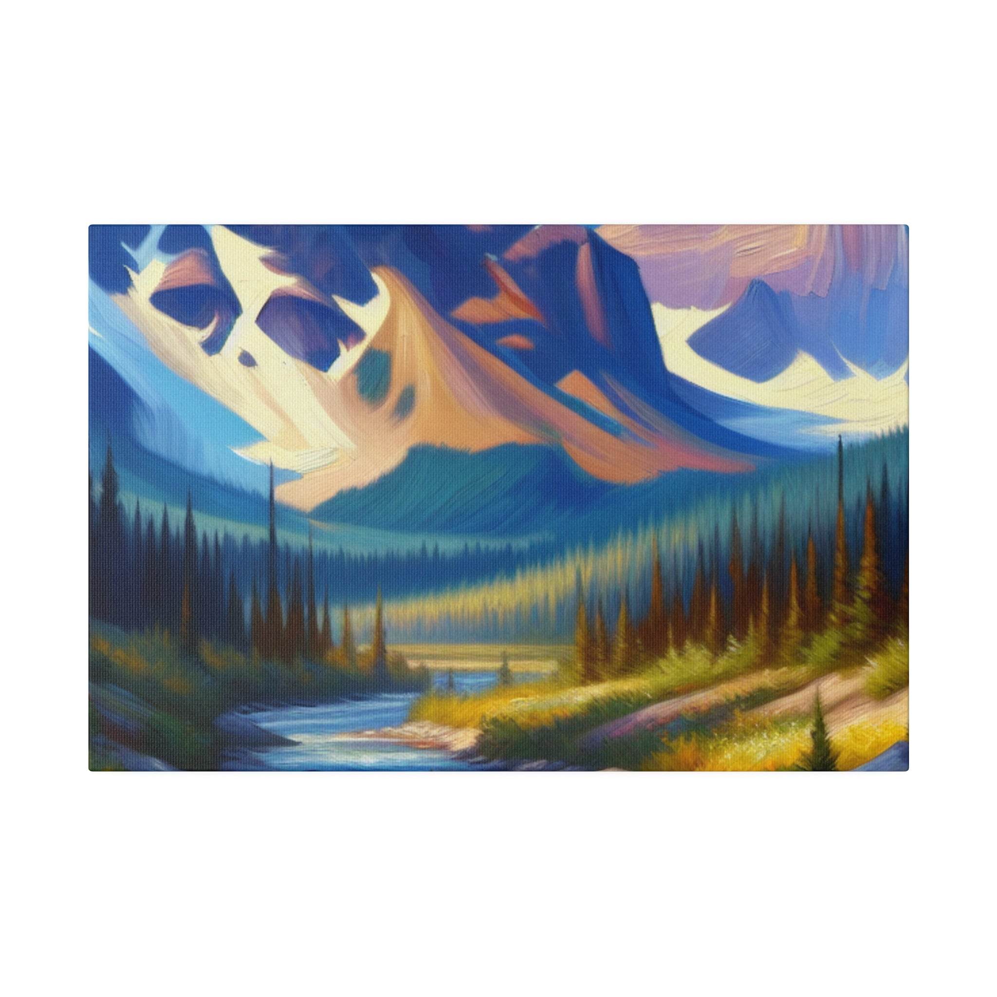 Serene Brilliance Mountain Landscape Painting Canvas