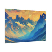 Misty Peaks of Dawn Mountain Landscape Painting Canvas