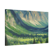 Whispering Peaks Vista Mountain Landscape Painting Canvas