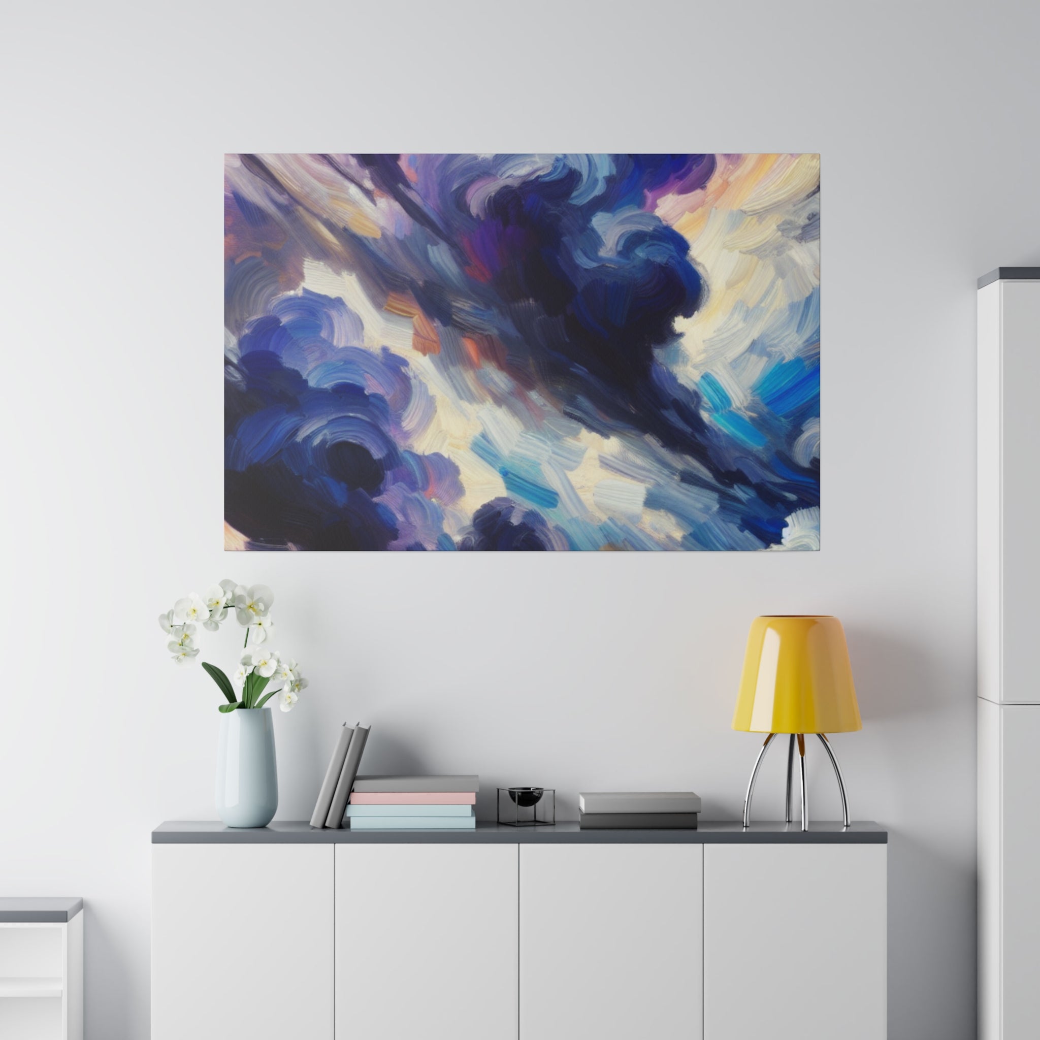 Stormy Azure Mastery Landscape Painting Canvas