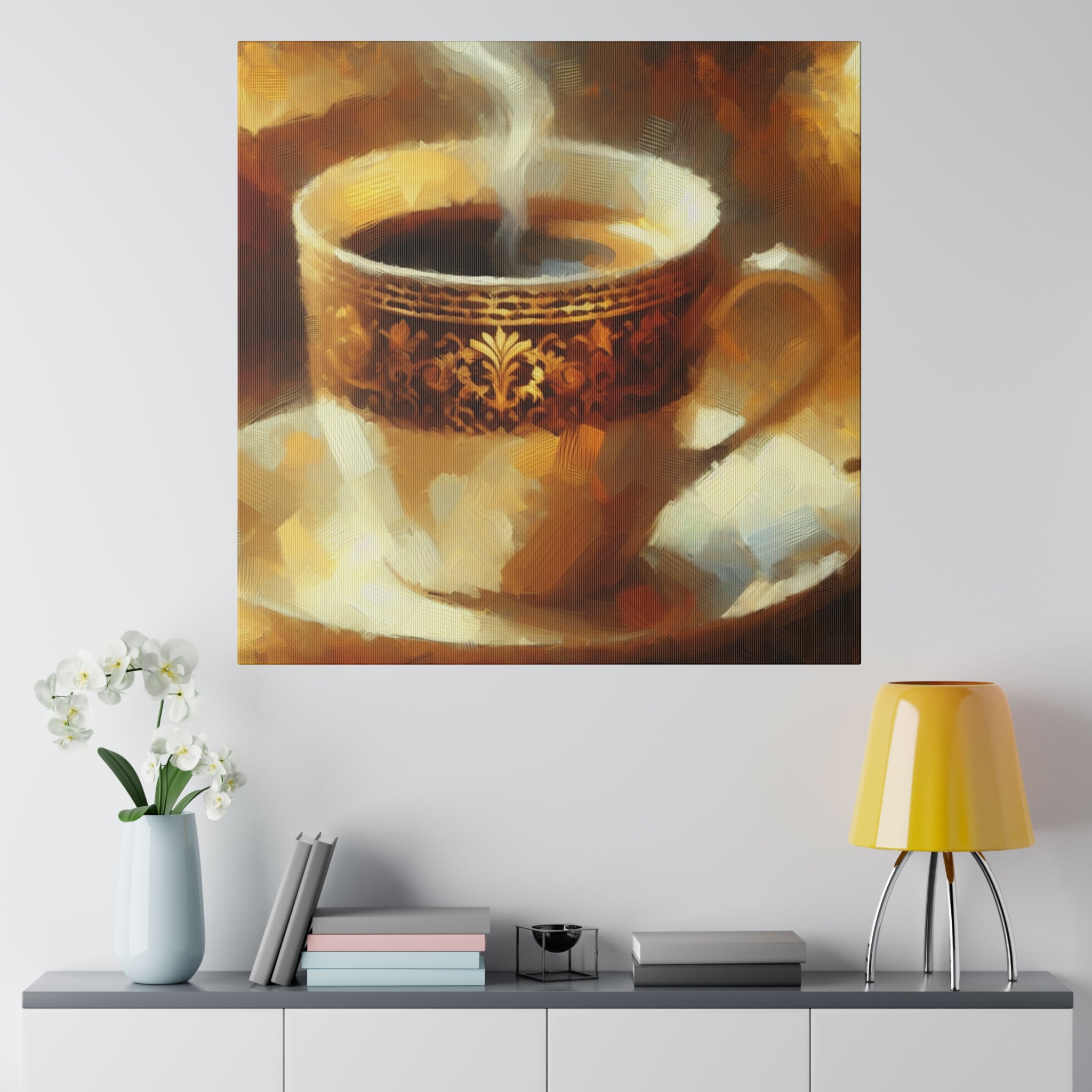 Impressionist Espresso Art Decor Coffee Painting Canvas