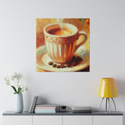 Impressionist Morning Brew Coffee Art Painting Coffee Painting Canvas