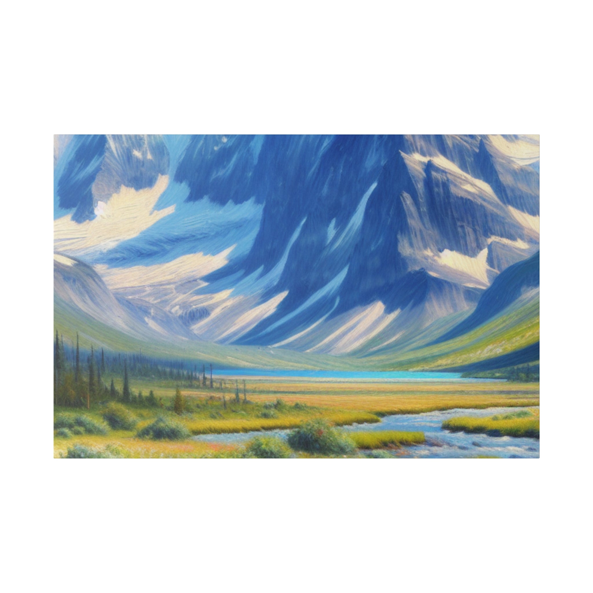 Peaks In Daylight Mountain Landscape Painting Canvas