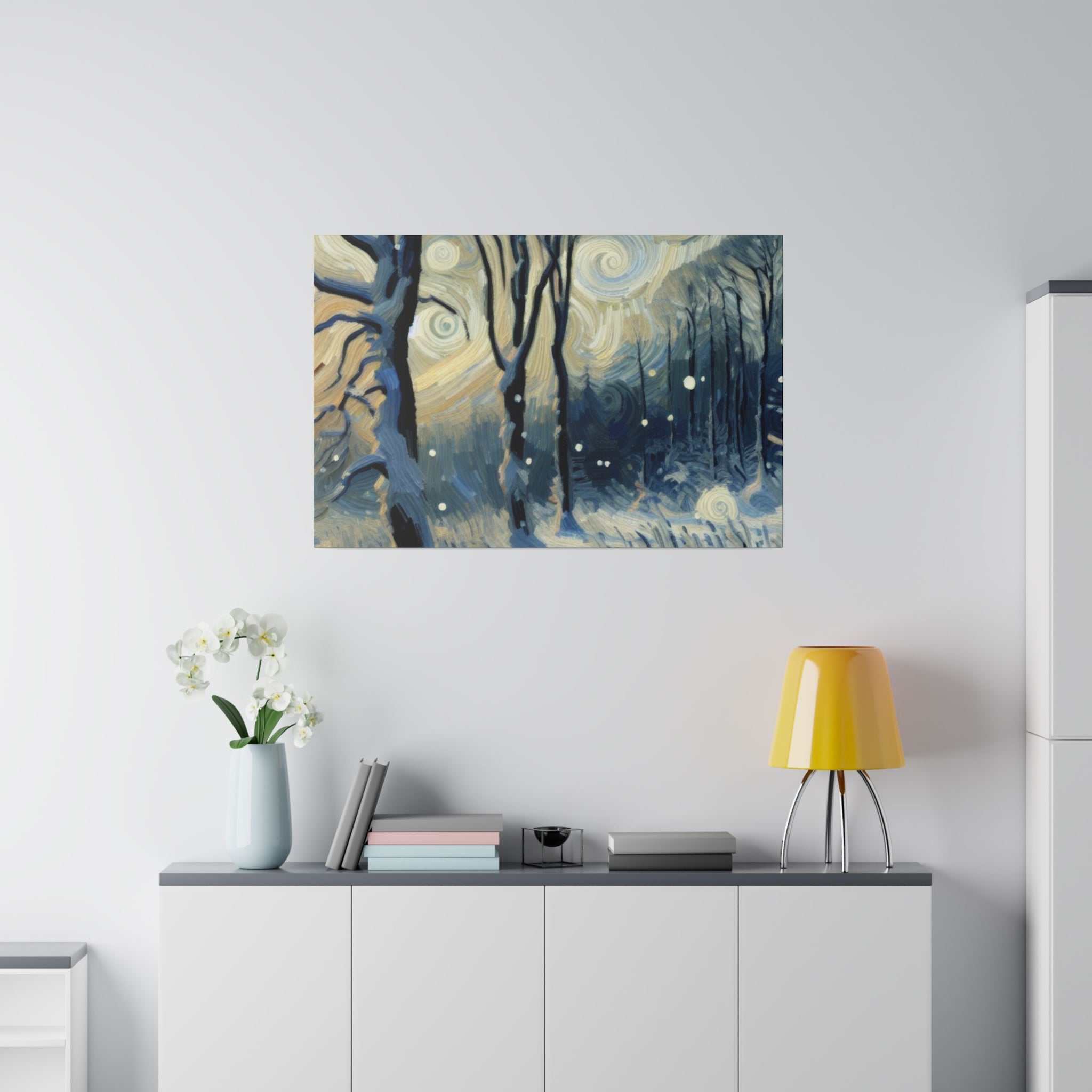 Vintage Snowscape Vision Winter Painting Canvas