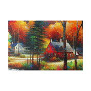 Autumnal Harmony Blaze Fall Painting Canvas