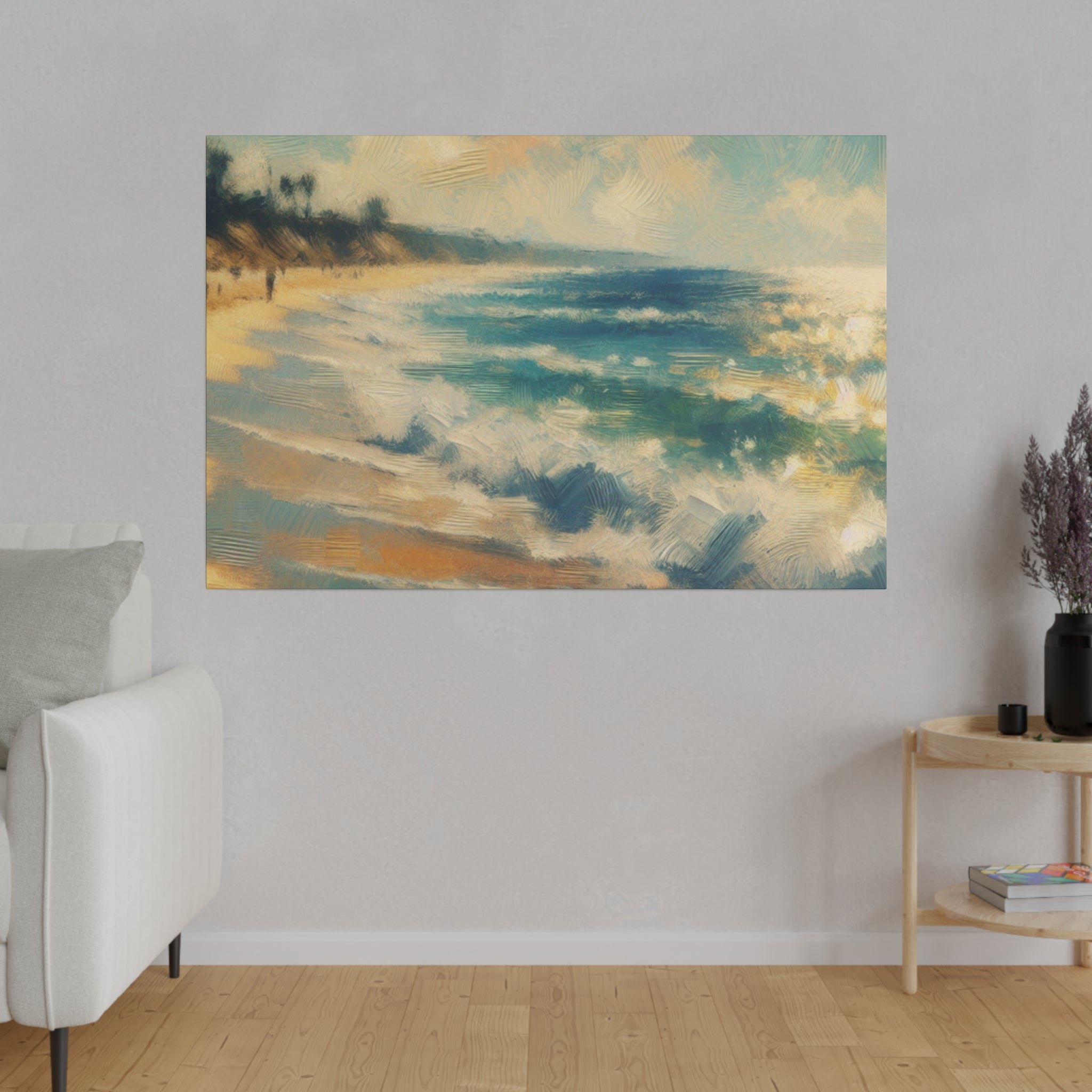 Tranquil Beachscape Beach Painting Canvas