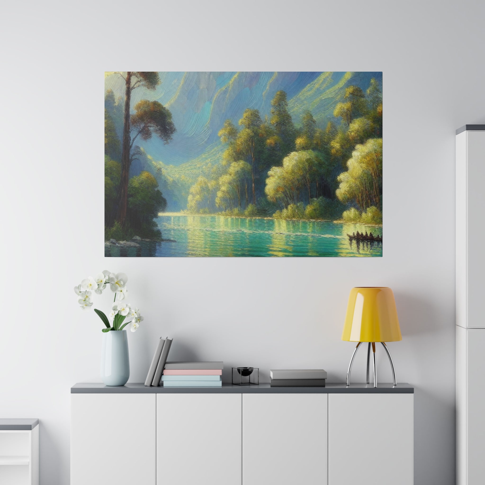 Serene Depth Reflections Lake Painting Canvas