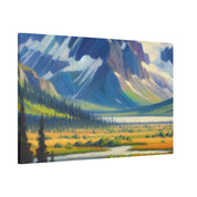 Majestic Alpine Impressions Mountain Landscape Painting Canvas