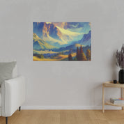 Impressionist Echoes of Majestic Peaks Mountain Landscape Painting Canvas