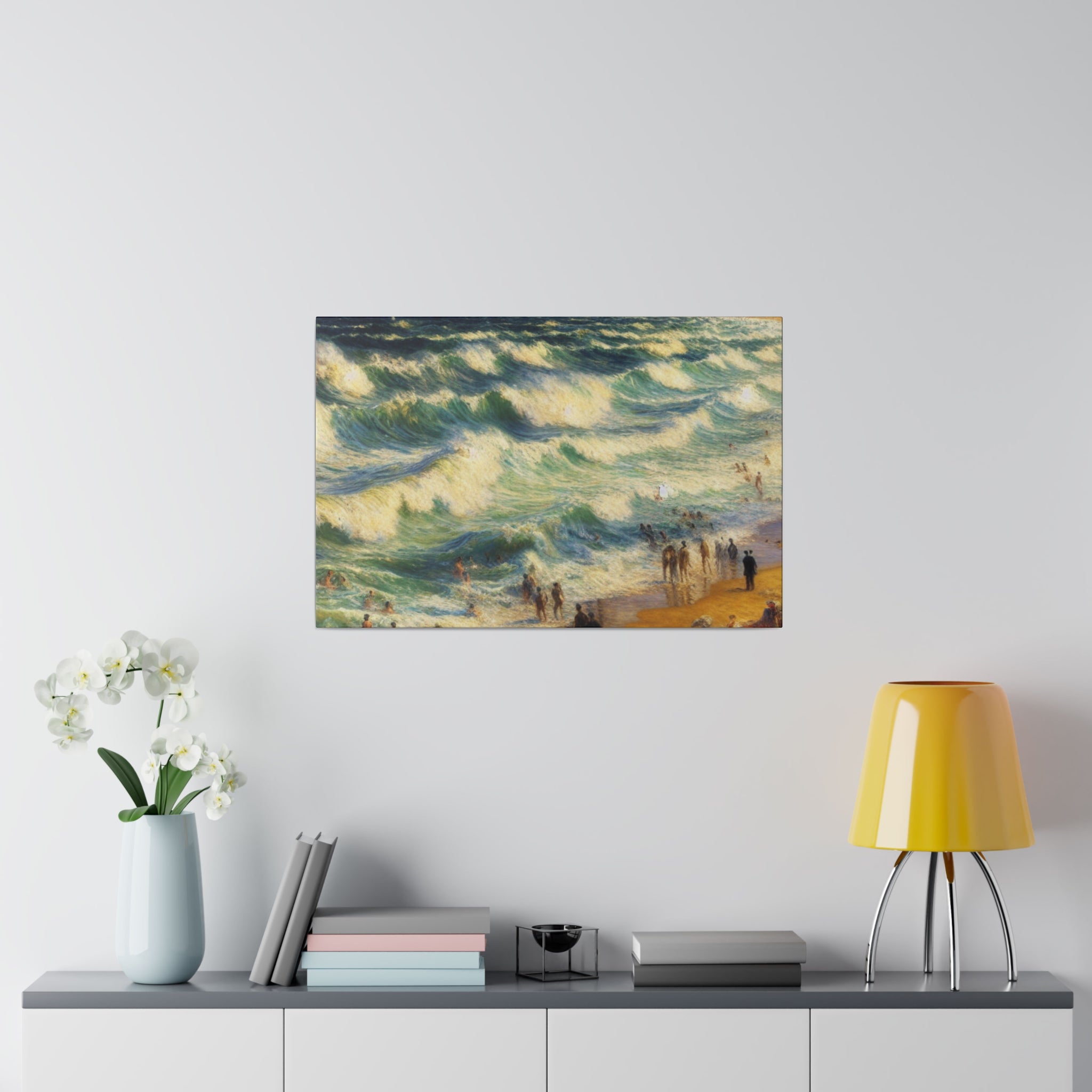 Sun-Soaked Sand Vintage Beach Painting Canvas