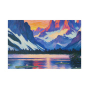 Quiet Lake Mountain Landscape Painting Canvas